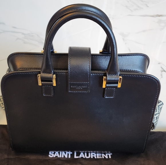 ❤️‼️SALE‼️❤️Gorgeous Authentic Saint Laurent YSL Baby Cabas Black Leather Bag - Picture 4 of 16